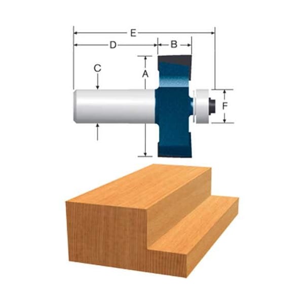 Bosch 3 Wing Slotting Cutter Super, 1/8 Cutting Edge Length, 1/2 Cut